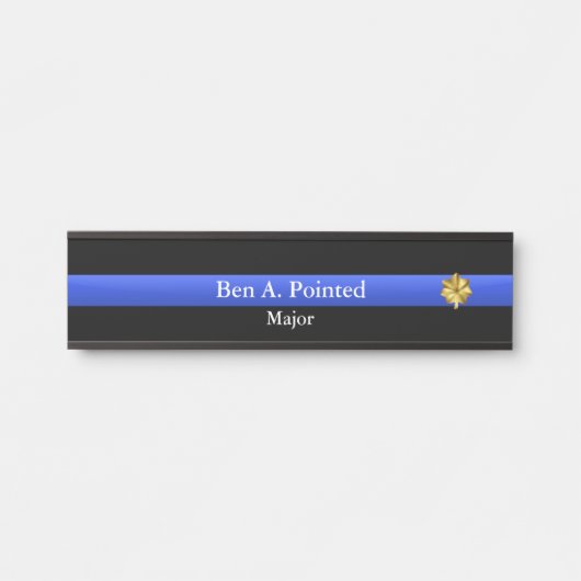 Dünne blaue Linie - Zeichen der Polizei an der Hau Türschild (Vorderseite )