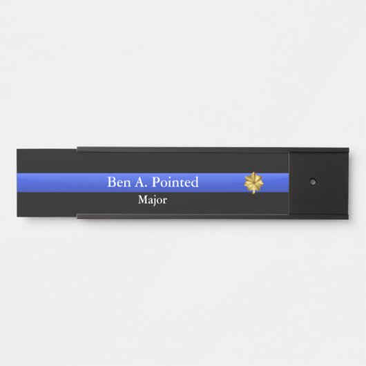 Dünne blaue Linie - Zeichen der Polizei an der Hau Türschild (Vorderseite )