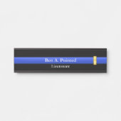 Dünne blaue Linie - Zeichen des Polizeileutnants a Türschild (Vorderseite )