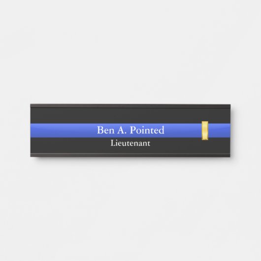 Dünne blaue Linie - Zeichen des Polizeileutnants a Türschild (Vorderseite )