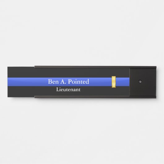 Dünne blaue Linie - Zeichen des Polizeileutnants a Türschild (Vorderseite )