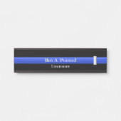 Dünne blaue Linie - Zeichen des Polizeileutnants a Türschild (Vorderseite )