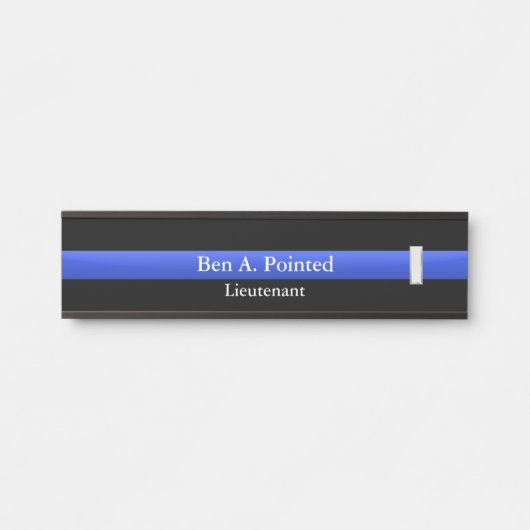 Dünne blaue Linie - Zeichen des Polizeileutnants a Türschild (Vorderseite )