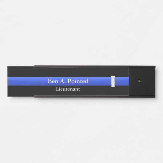 Dünne blaue Linie - Zeichen des Polizeileutnants a Türschild (Vorderseite )