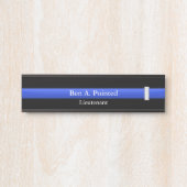 Dünne blaue Linie - Zeichen des Polizeileutnants a Türschild (Vorderseite )