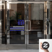 [Dünne blaue Linie] Zurück zum blauen Geschäft Fensteraufkleber (Büro Tür)