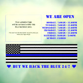 [Dünne blaue Linie] Zurück zum blauen Geschäft Fensteraufkleber (Blatt 3)