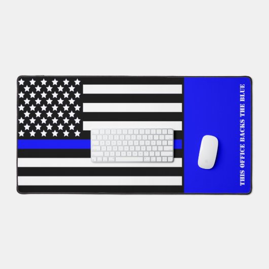 [Dünne blaue Linie] Zurück zur blauen Polizei Schreibtischunterlage (Tastatur & Maus)