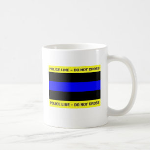 Dünne blaue Polizei-Linie Kaffeetasse