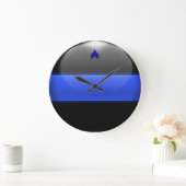 Dünne blaue Streifen (Goldschicht) Große Wanduhr (Zuhause)