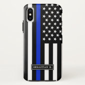Dünne Blue Line-amerikanische Flagge Case-Mate iPhone Hülle (Rückseite)