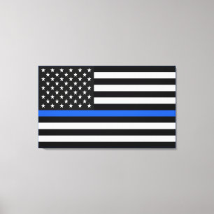 Dünne Blue Line-amerikanische Flagge Leinwanddruck