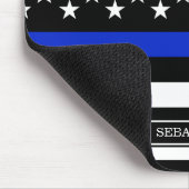Dünne Blue Line-amerikanische Flagge Mousepad (Ecke)