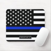 Dünne Blue Line-amerikanische Flagge Mousepad (Mit Mouse)
