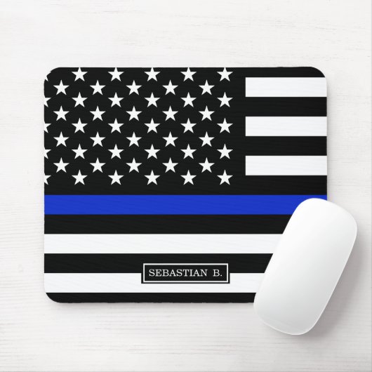 Dünne Blue Line-amerikanische Flagge Mousepad (Mit Mouse)