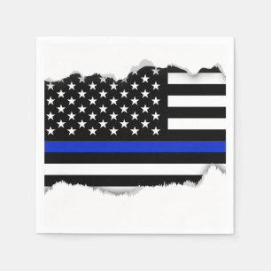 Dünne Blue Line-amerikanische Flagge Serviette