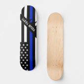 Dünne Blue Line-amerikanische Flagge Skateboard (Vorderseite)