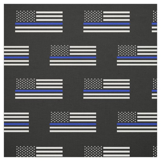 Dünne Blue Line-amerikanische Flagge Stoff (Muster)