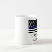 Dünne Blue Line-Flagge-kundenspezifischer Text Kaffeetasse (Mittel)