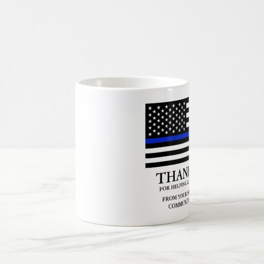 Dünne Blue Line-Flagge-kundenspezifischer Text Kaffeetasse (Mittel)