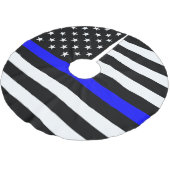 Dünne Blue Line kennzeichnen Polyester Weihnachtsbaumdecke (Schrägansicht)