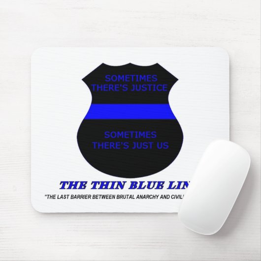Dünne Blue Line Mousepad (Mit Mouse)