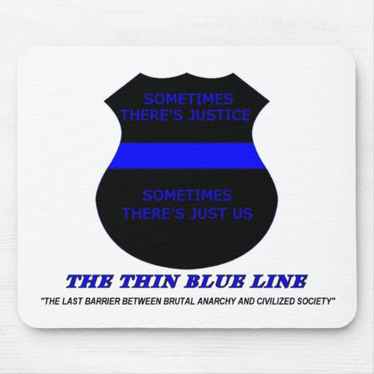 Dünne Blue Line Mousepad (Vorne)