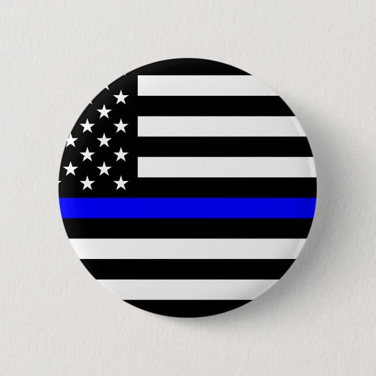 Dünne Blue Line-Polizeibeamte-Denkmal-Flagge Button (Vorderseite)
