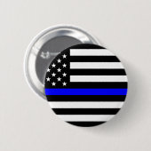 Dünne Blue Line-Polizeibeamte-Denkmal-Flagge Button (Vorne & Hinten)