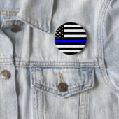 Dünne Blue Line-Polizeibeamte-Denkmal-Flagge Button (Beispiel)