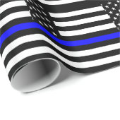 Dünne Blue Line-Polizeibeamte-Denkmal-Flagge Geschenkpapier (Rolleneckpunkt)