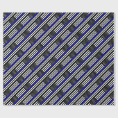 Dünne Blue Line-Polizeibeamte-Denkmal-Flagge Geschenkpapier (Flach)