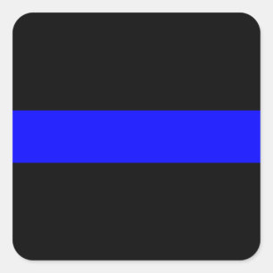 Dünne Blue Line-Polizeibeamte-Denkmal-Flagge Quadratischer Aufkleber