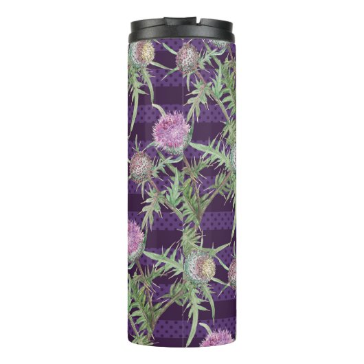 Dünne Blume Wasserfarbmuster Thermosbecher (Rückseite)