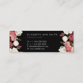 Dünne Blumenmuster-Visitenkarte Mini Visitenkarte (Rückseite)