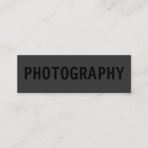 Dünne einfache schwarze Fotografie Geschäftskarte Mini Visitenkarte