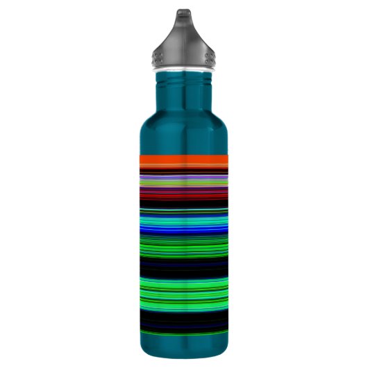 Dünne farbige Streifen - 1 Edelstahlflasche (Rechts)