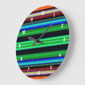 Dünne farbige Streifen - 1 Große Wanduhr (Winkel)