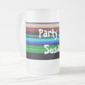 Dünne farbige Streifen - 1 Mattglas Bierglas (Vorderseite Links)