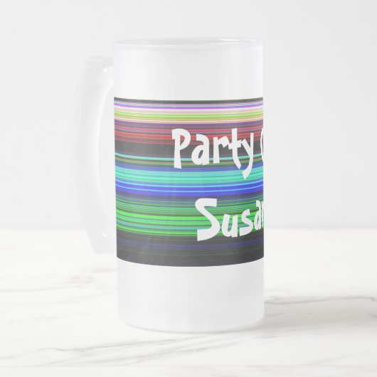 Dünne farbige Streifen - 1 Mattglas Bierglas (Vorderseite Links)