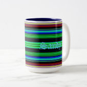 Dünne farbige Streifen - 1 Zweifarbige Tasse (VorderseiteRechts)