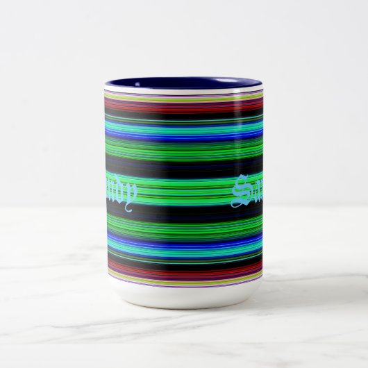 Dünne farbige Streifen - 1 Zweifarbige Tasse (Mittel)