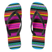 Dünne farbige Streifen - 2 Flip-Flops für Erwachse Badesandalen (Fußbett)