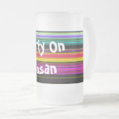 Dünne farbige Streifen - 2 Mattglas Bierglas (VorderseiteRechts)