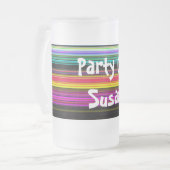 Dünne farbige Streifen - 2 Mattglas Bierglas (Vorderseite Links)