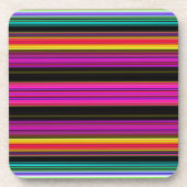 Dünne farbige Streifen - 2 Untersetzer (Vorderseite)