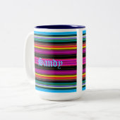 Dünne farbige Streifen - 2 Zweifarbige Tasse (Vorderseite Links)