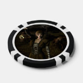 Dünne Frau trägt Lampe Pokerchips (Einzeln)