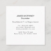 Dünne gelbe Linie Fahrdienstleiter-amerikanische Quadratische Visitenkarte (Rückseite)