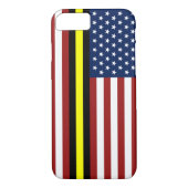 Dünne gelbe Linie Fahrdienstleiter-Flagge Case-Mate iPhone Hülle (Rückseite)